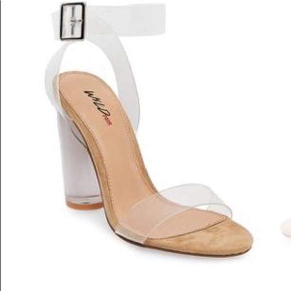 Wild Pair Shoes - Women's Wild Pair Chat Clear Strap Heels